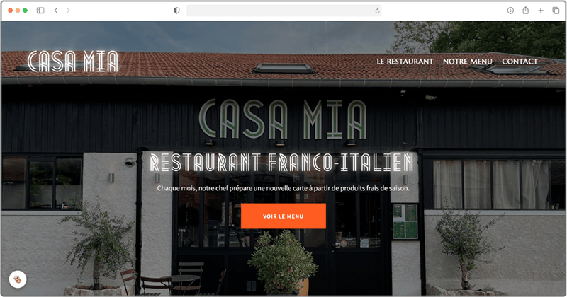 Création site internet Restaurant Casa Mia