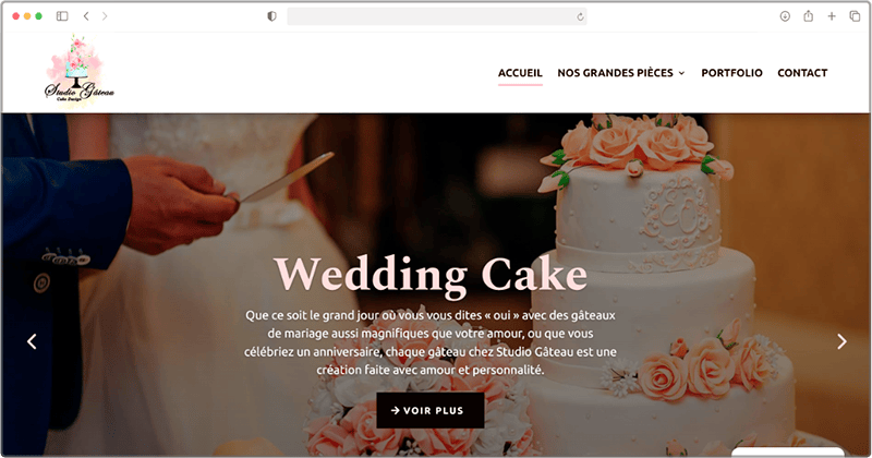 Création d'un site internet Studio Gateau